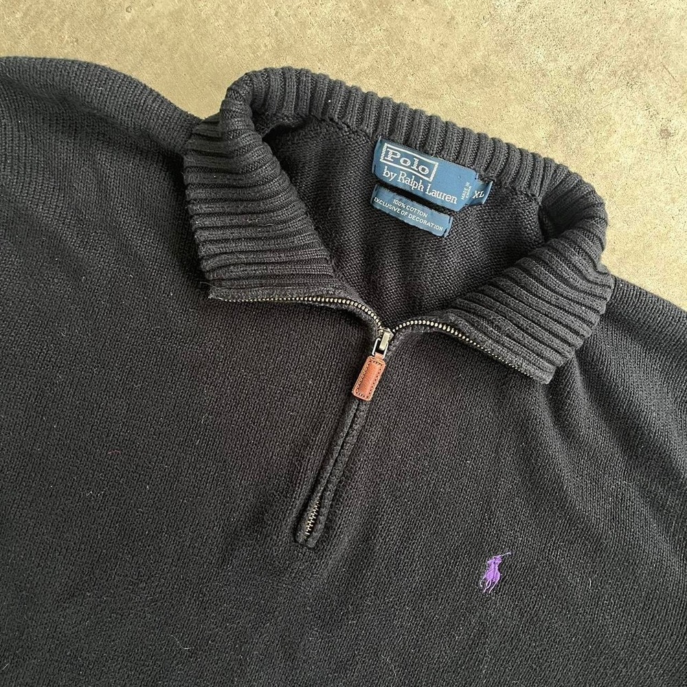 Polo Ralph Lauren Knit Quarter Zip Up Sweater size XL